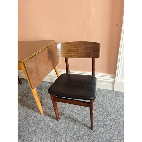 198 - Pair of Vintage Chairs and a Drop Leaf Table, Both in Formica (Table 61 cm W)