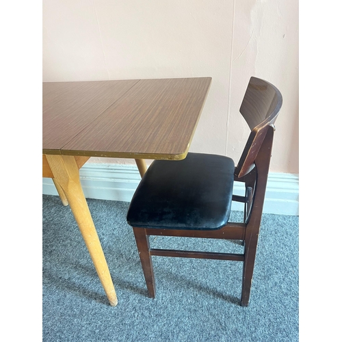 198 - Pair of Vintage Chairs and a Drop Leaf Table, Both in Formica (Table 61 cm W)