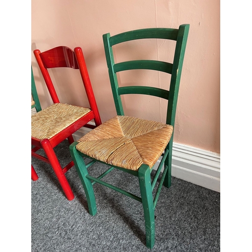 210 - Three Rustic Kitchen Chairs (90 cm H)