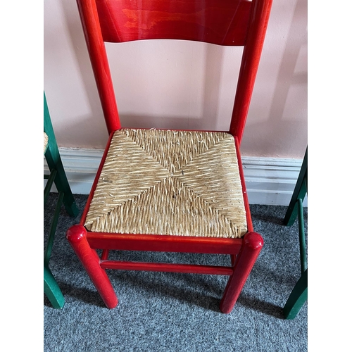 210 - Three Rustic Kitchen Chairs (90 cm H)