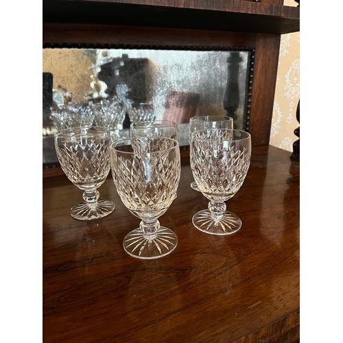 222 - Waterford Crystal Set of Six Wine Glasses and Five Water Glasses (Wine 20 cm H)