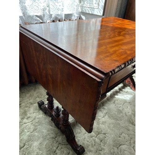 226 - Regency Mahogany Sofa Table Standing on Barley Twist Supports (165 cm W x 71 cm H x 56 cm D)