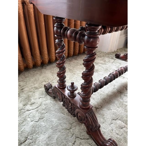 226 - Regency Mahogany Sofa Table Standing on Barley Twist Supports (165 cm W x 71 cm H x 56 cm D)