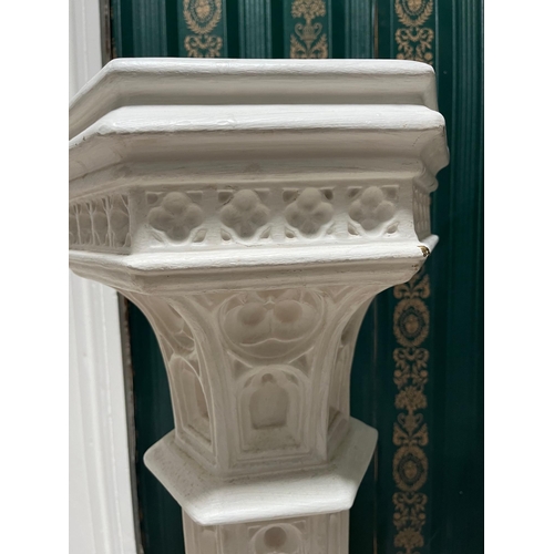 230 - Pair of Gothic Pillars with Gold Embellishment (29 cm W x 91 cm H)