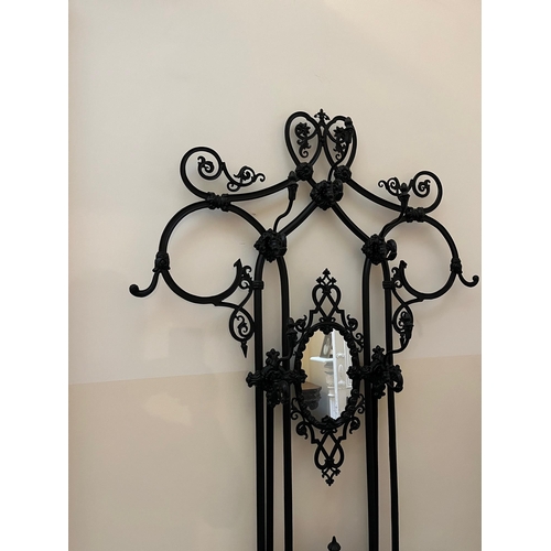 232 - Decorative Victorian Wrought Iron Coat and Umbrella Stand (97 cm W x 220 cm H x 45 cm D)