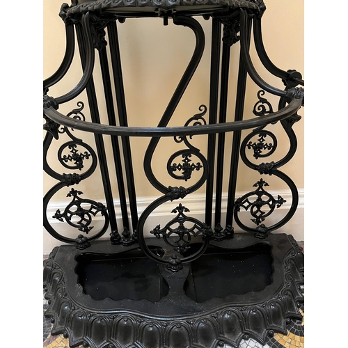 232 - Decorative Victorian Wrought Iron Coat and Umbrella Stand (97 cm W x 220 cm H x 45 cm D)