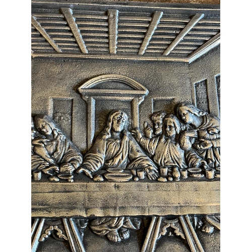 244 - Metal Plaque of The Last Supper Bearing Inscription (65 cm W x 36 cm H)