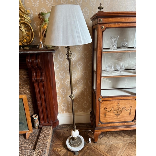 248 - Marble and Brass Lamp (damage to one foot) (167 cm H)
