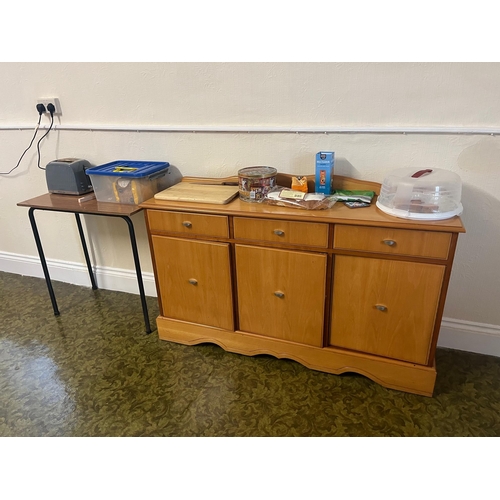 251 - Three Door Side Cabinet and a Formica Top Vintage Table (143 cm W x 90 cm H x 40 cm D)