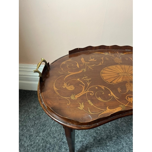 259 - Chippendale Style Occasional Mahogany Table and an Edwardian Tray Top Table (as found) Tray (64 cm W... 