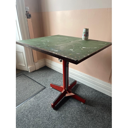 260 - Vintage Workman/Painters Adjustable Table with Telescopic Action (107 cm W x 110 cm H)