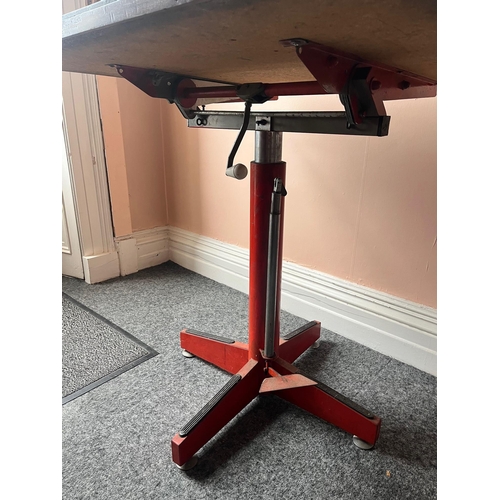 260 - Vintage Workman/Painters Adjustable Table with Telescopic Action (107 cm W x 110 cm H)