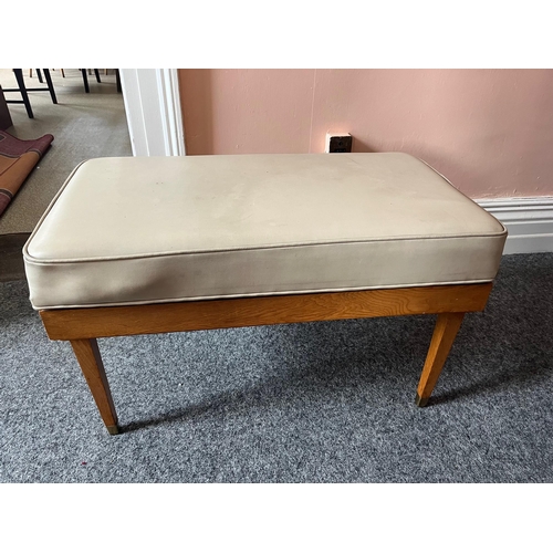 262 - Vintage Stool/Luggage Rack with Leather Upholstered Top (86 cm W x 50 cm H x 47 cm D)