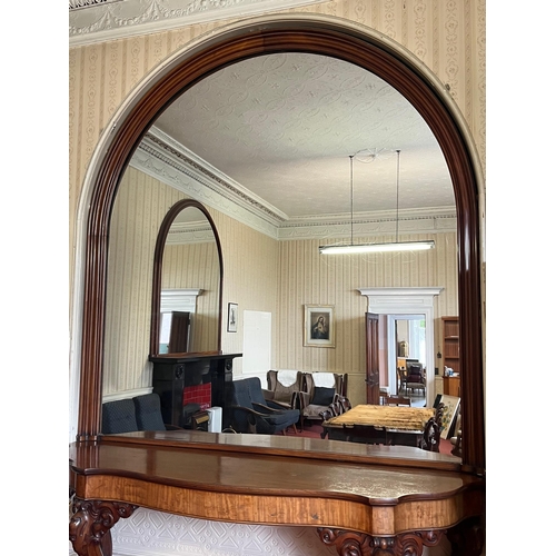 270 - Exceptionally Large Arch Top Mahogany Mirror, Probably Robert Strahan (Subject to Removal) (266 cm W... 