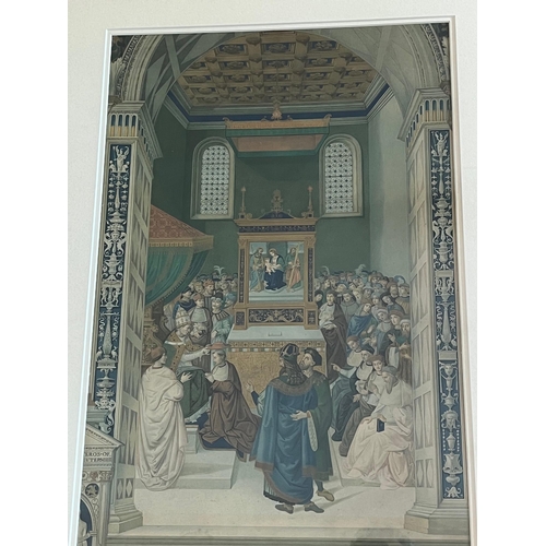 297 - By The Arundel Press, Two Framed and Mounted Chromographs, Italian Interior (Largest 59 cm W x 74 cm... 