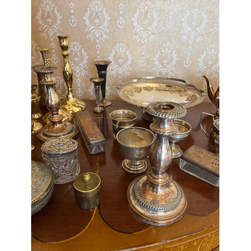 301 - Large Collection of Brass and Silver Plate including Tea Set