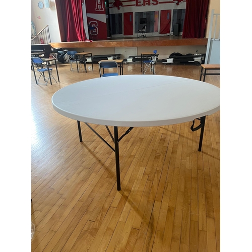 310 - Quality Folding Circular Tables, Many Unused, Set of Five (185cm D)