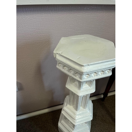 318 - Gothic Design Plaster Pedestal (31 cm W x 92 cm H)