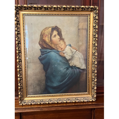 320 - Print of Mother and Child in Decorative Gilt Frame (57 cm W x 72 cm H)