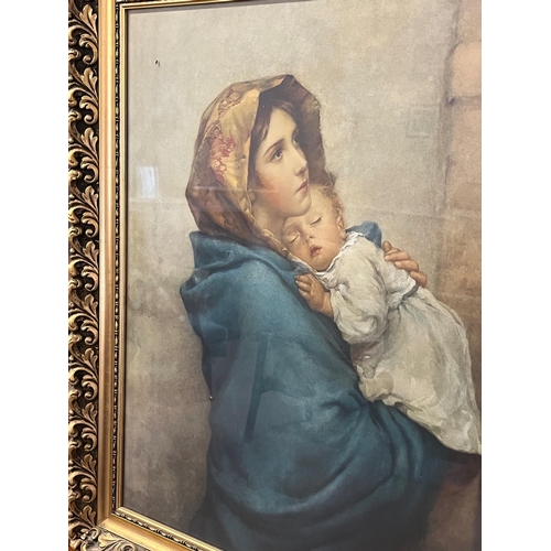 320 - Print of Mother and Child in Decorative Gilt Frame (57 cm W x 72 cm H)