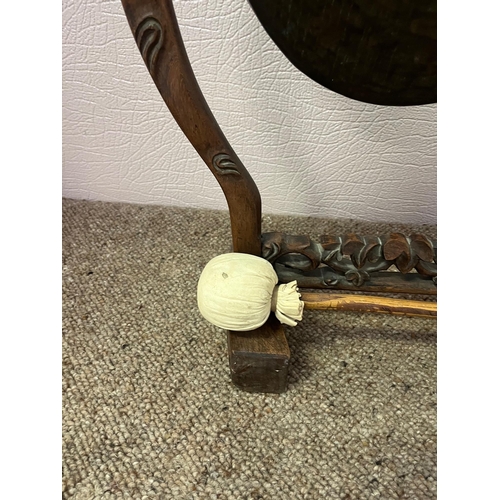 323 - Hardwood Gong with Striker, Some Damage