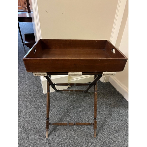 331 - Victorian Oak Butlers Tray on Stand (66 cm W X 80 cm H x 45 cm D)