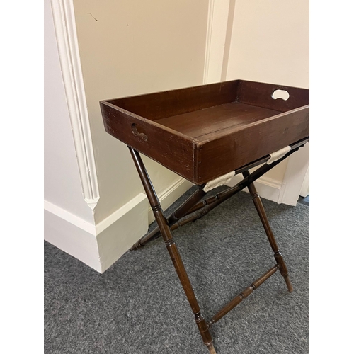 331 - Victorian Oak Butlers Tray on Stand (66 cm W X 80 cm H x 45 cm D)