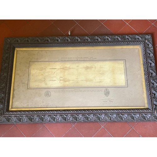 335 - Religious Certificate Bearing Signature in Frame (87 cm W x 50 cm H)