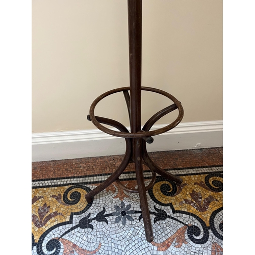 354 - Vintage Bentwood Tall Coat and Umbrella Stand (Damage to Two Hooks) (195 cm H)