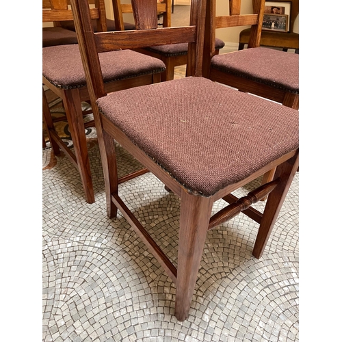 355 - Set of Six Oak Gothic Design Chairs (40 cm W x 94 cm H x 40 cm D)