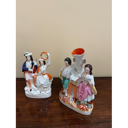 359 - Four Staffordshire Figure Groups (Tallest 40 cm W x 80 cm H)