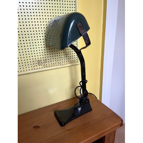 371 - Vintage Enamel Adjustable Table Lamp (47 cm H)