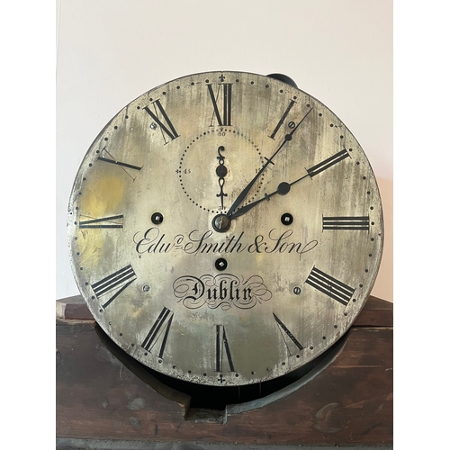 272 - Irish Mahogany Brass Inlaid Regulator Clock, Edward Smith Dublin (50cm W x 206cm H)