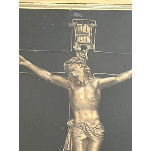 409 - Large Framed Crucifix in a Glass Case