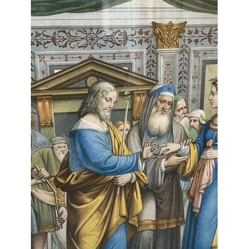 151 - Coloured Engraving with Embossed Mount (81 cm W x 64 cm H)