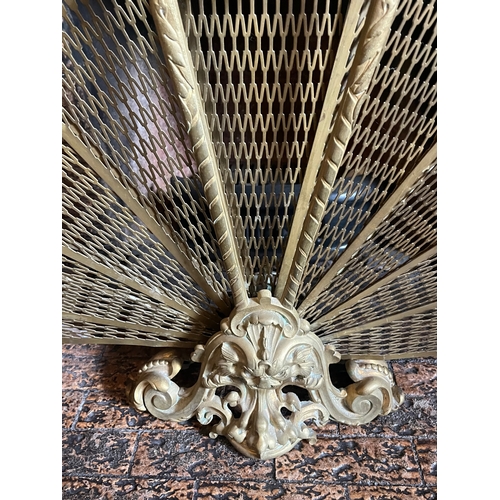 274 - Peacock Brass Fire Screen (66 cm H)