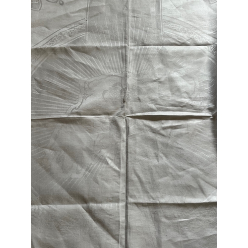 70 - Good Collection of 8 Linen Table Cloths, some Ecclesiastical - Largest 218 x 300