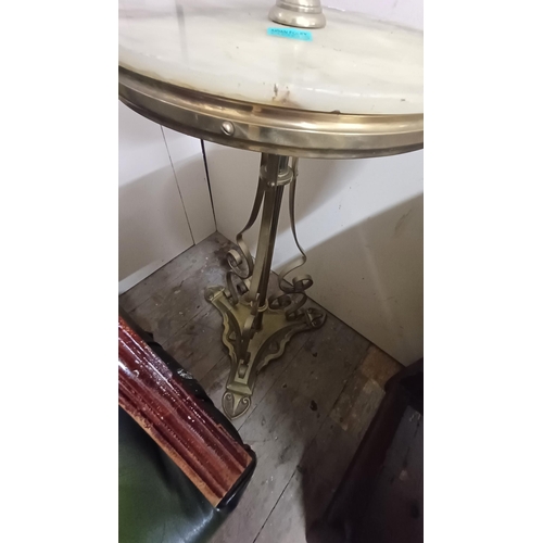 95 - Edwardian Marble and Brass Standard Lamp