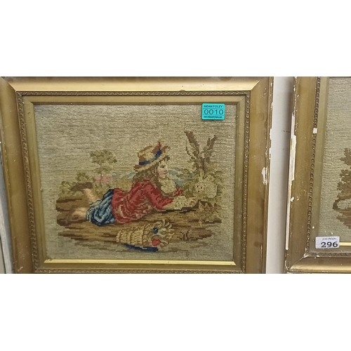 10 - Pair of Gilt Framed Victorian Tapestries