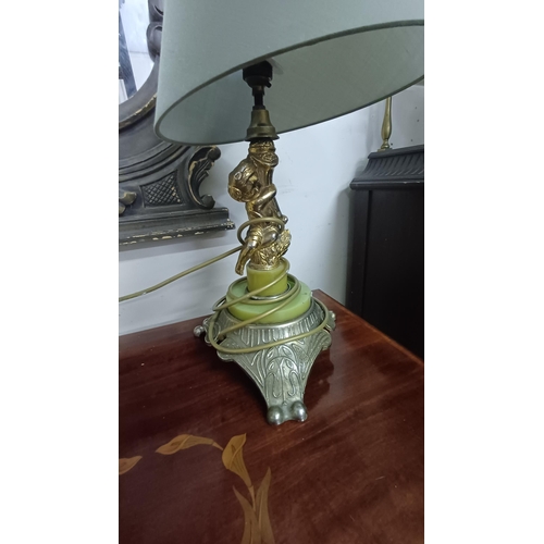 25 - Decorative Brass and Onyx Table Lamp and a Pair of Marble Table Lamps