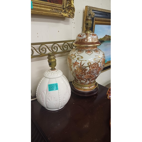 37 - Oriental Table Lamp and a Beleek Table Lamp