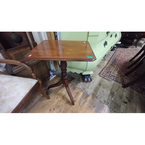 45 - Victorian Mahogany Lamp Table on turned column with 3 splayed legs