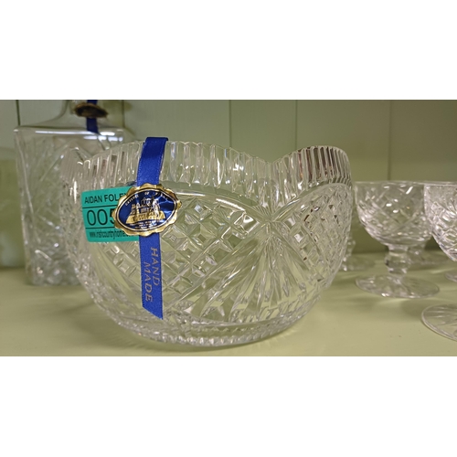 54 - Tipperary Cut Glass Decanter and a Tipperary Glass Fruit Bowl