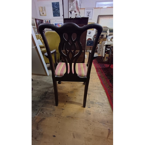 62 - Set of 6 Edwardian Mahogany Chippendale Style Dining Chairs