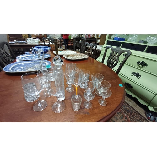 64 - Collection of Drinking Glasses and a Glass Swan Bowl