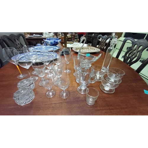 64 - Collection of Drinking Glasses and a Glass Swan Bowl