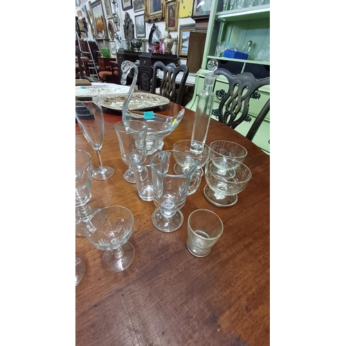 64 - Collection of Drinking Glasses and a Glass Swan Bowl