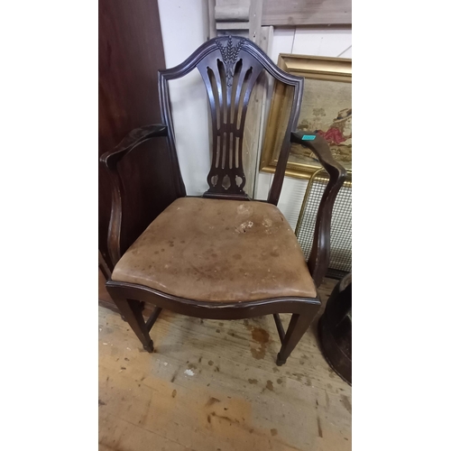 7 - Edwardian Mahogany Armchair and a Victorian Rosewood Occasional Chair