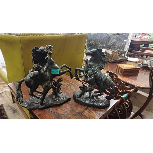 94 - Good 19th Century Bronze Marley Horse Figure (31cm Tall) and another Spelter Marley Horse Figure