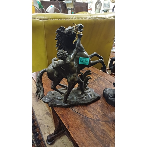 94 - Good 19th Century Bronze Marley Horse Figure (31cm Tall) and another Spelter Marley Horse Figure